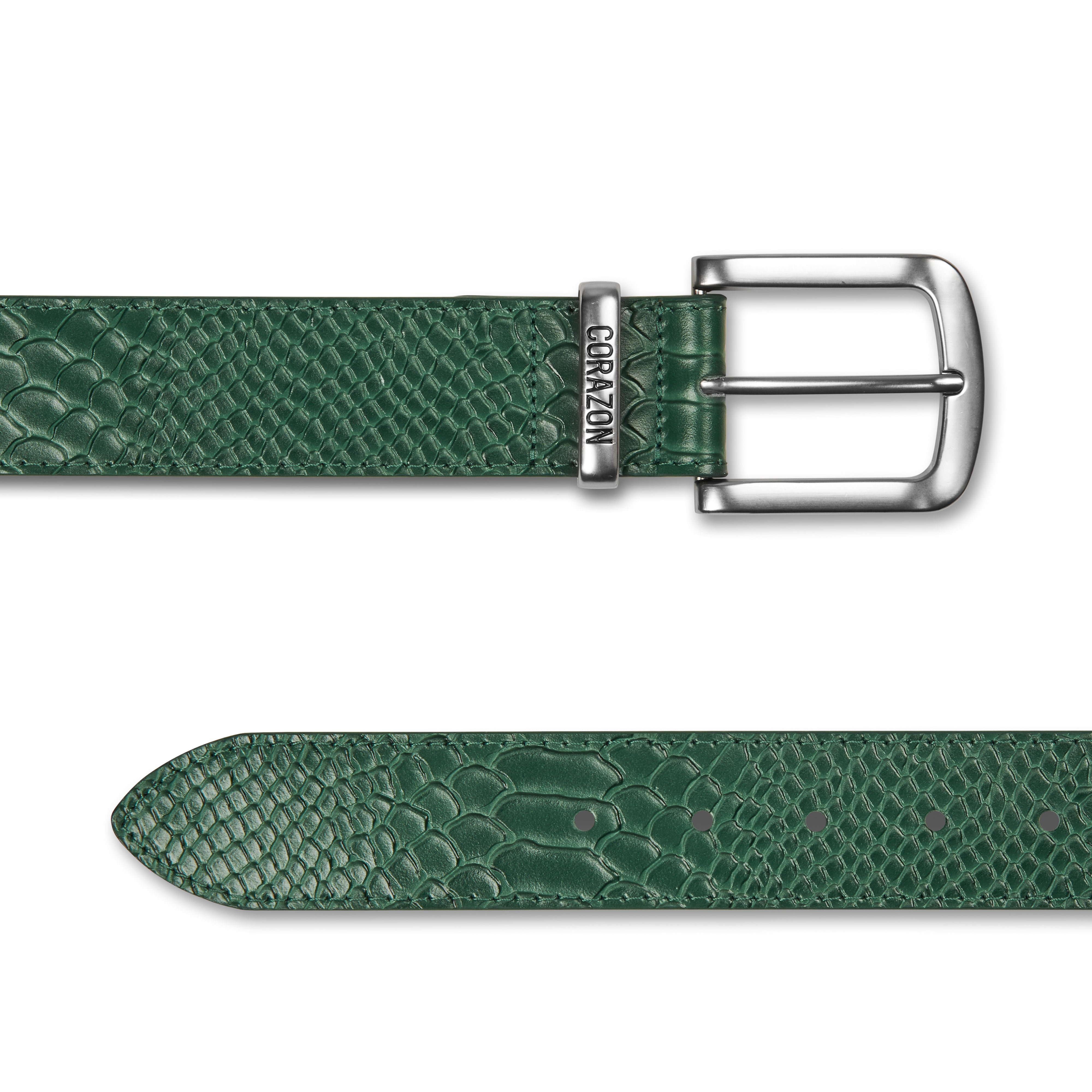 NWT Vibrant Green Snake Pattern Belt Buy Western Green Snake Print Belt With Nickel Free Buckle  main image 4