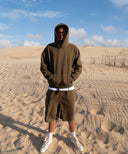 Cozy Sweat Shorts Khaki Green