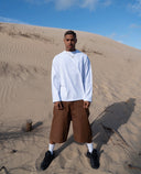 Raw Denim Jorts Brown