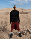 Waxed Denim Jorts Wine Red