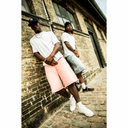 PINK ACID WASHED JORTS