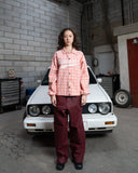 Waxed Denim Jeans Wine Red