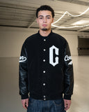 Icon Varsity Leather Jacket Black