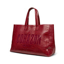 CORAZON BORDEAUX CROC SIGNATURE BAG
