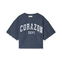 Distressed Knit Navy T-Shirt