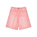 PINK ACID WASHED JORTS
