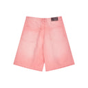 PINK ACID WASHED JORTS