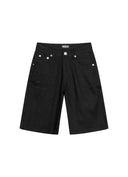 Raw Denim Jorts Black