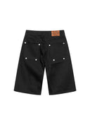 Raw Denim Jorts Black