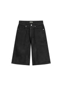 Waxed Denim Jorts Black