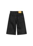 Waxed Denim Jorts Black