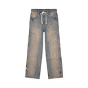 Flared Burned Blue Jeans