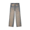 Flared Burned Blue Jeans