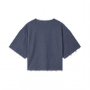 Distressed Knit Navy T-Shirt
