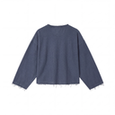 Distressed Knit Sweater Navy