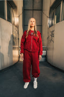Cozy Cuffed Sweatpants Burgundy